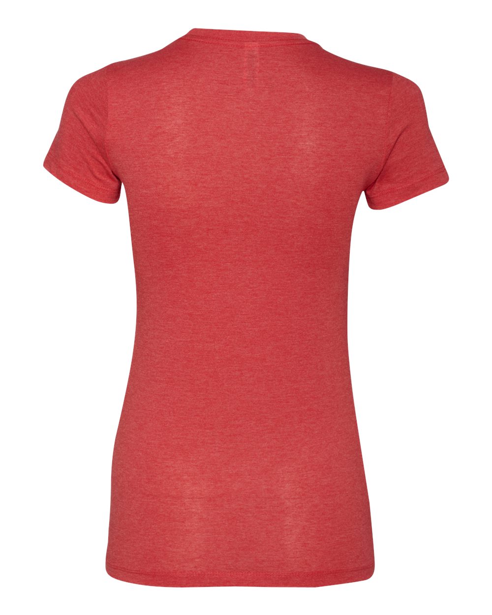 Rear View of Heather Red Women&#39;s Slim Fit Tee - 6004