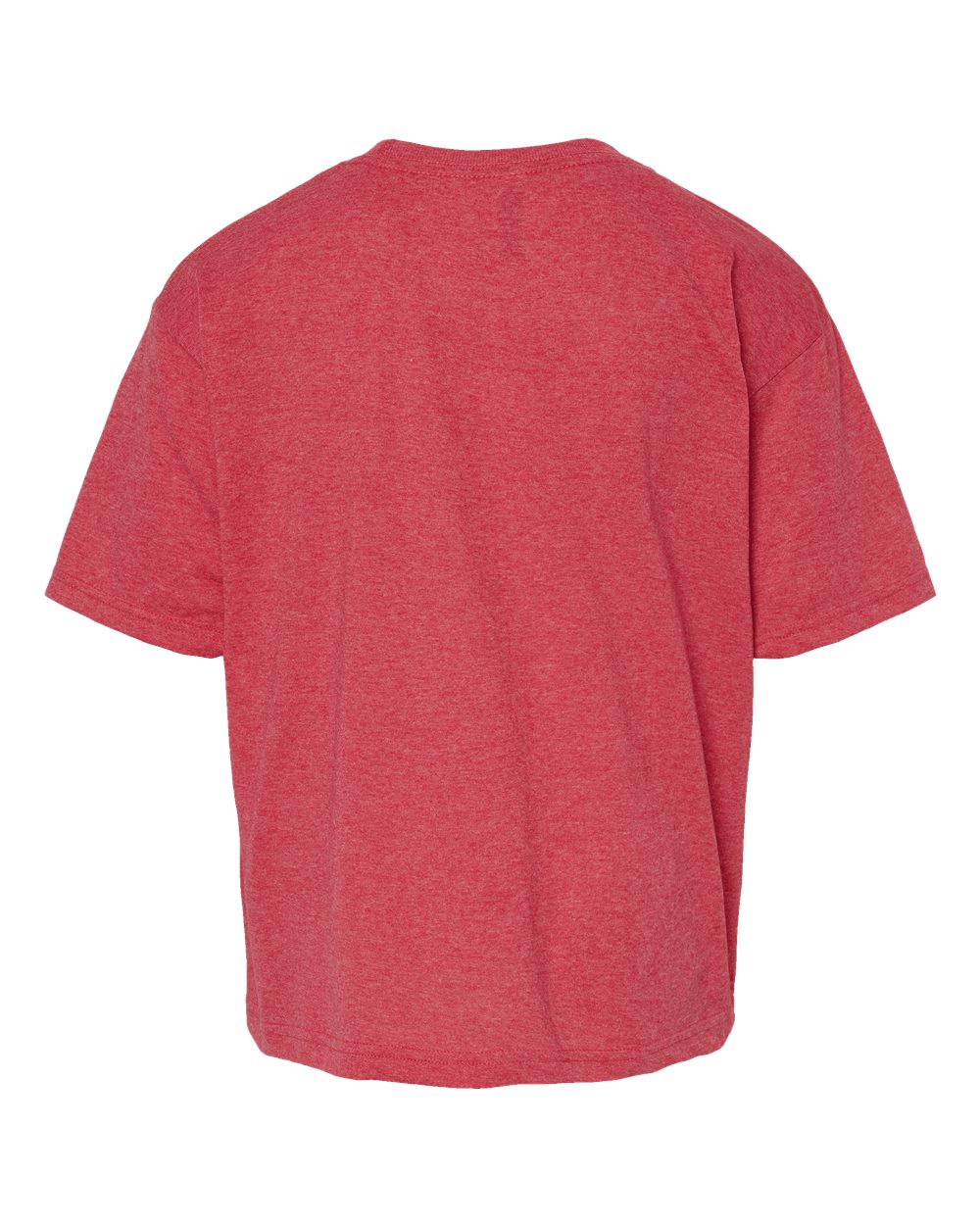Front View of Heather Red Youth Gold Soft Touch T-Shirt - 4850
