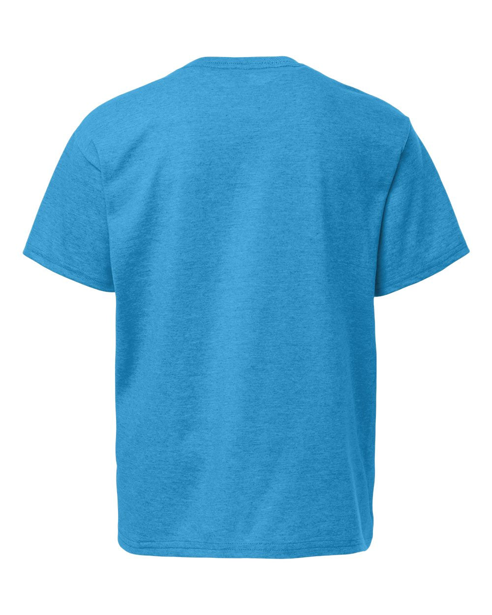Front View of Heather Sapphire Light Cotton Youth T-Shirt - 3000B