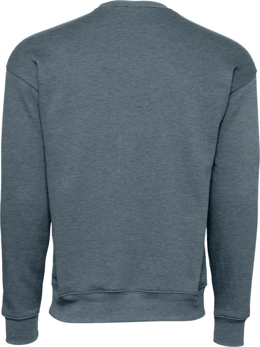 Front View of Heather Slate Sponge Fleece Drop Shoulder Crewneck Sweatshirt - 3945