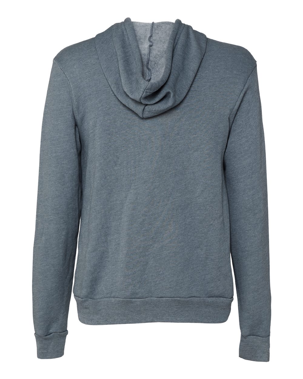 Front View of Heather Slate Sponge Fleece Full-Zip Hoodie - 3739