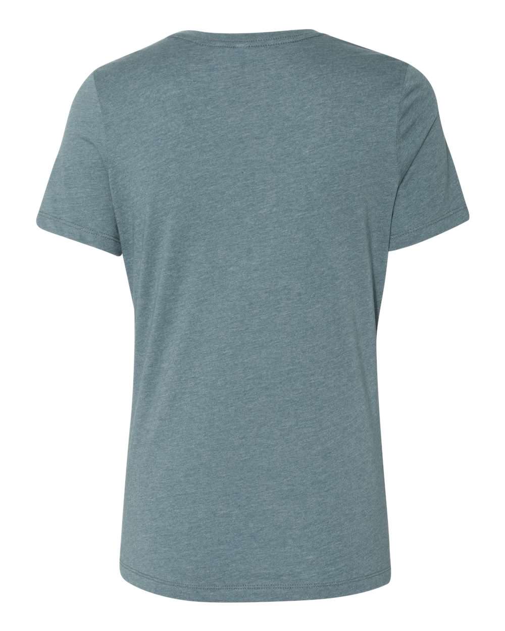 Front View of Heather Slate Women’s Relaxed Fit Heather CVC Tee - 6400CVC