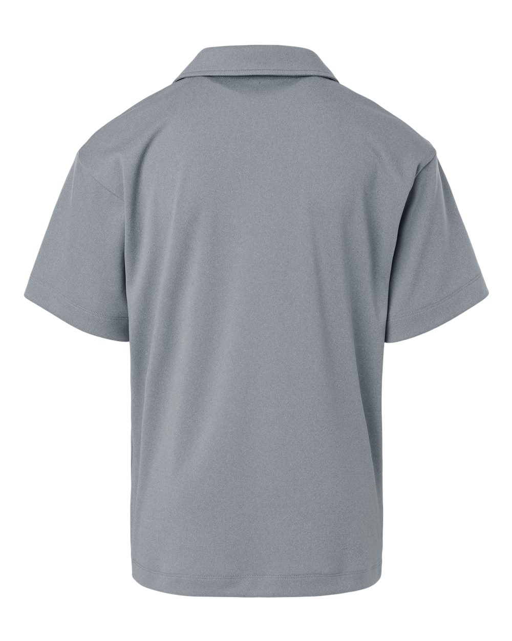 Front View of Heather Steel Pro-Lock Youth Performance Polo - 41800Y