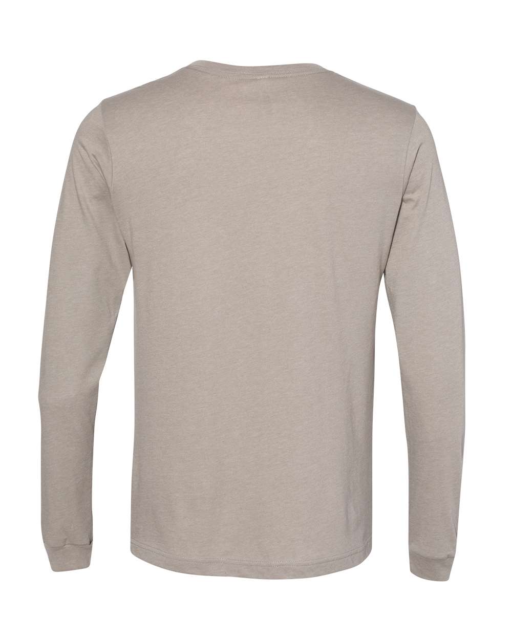 Front View of Heather Stone Heather CVC Long Sleeve Tee - 3501CVC