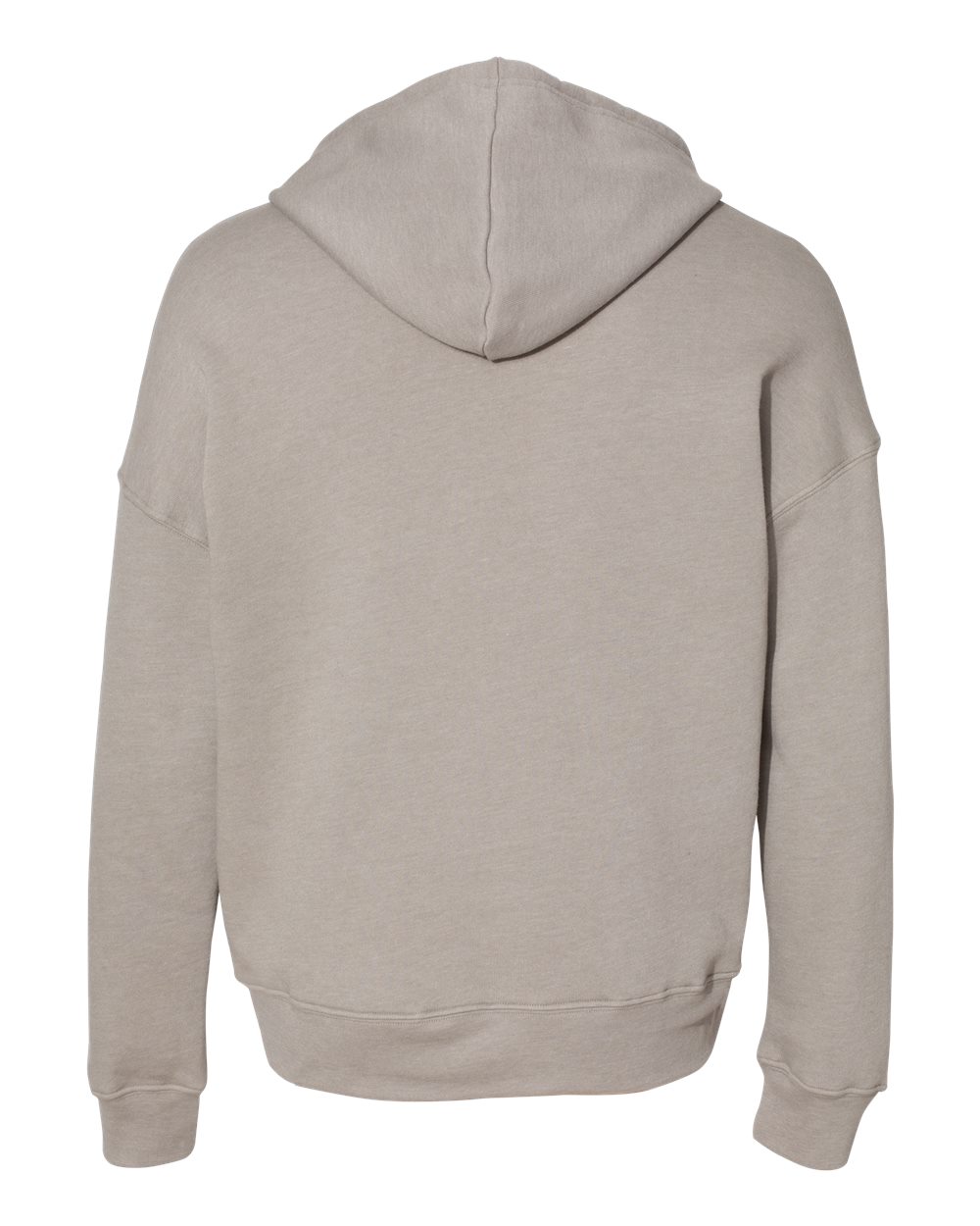 Front View of Heather Stone Sponge Fleece Drop Shoulder Hoodie - 3729