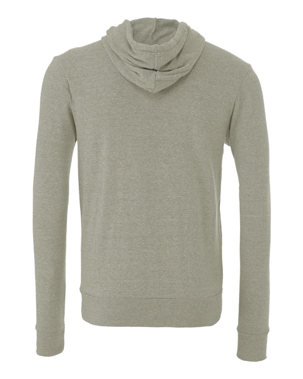 Front View of Heather Stone Sponge Fleece Full-Zip Hoodie - 3739