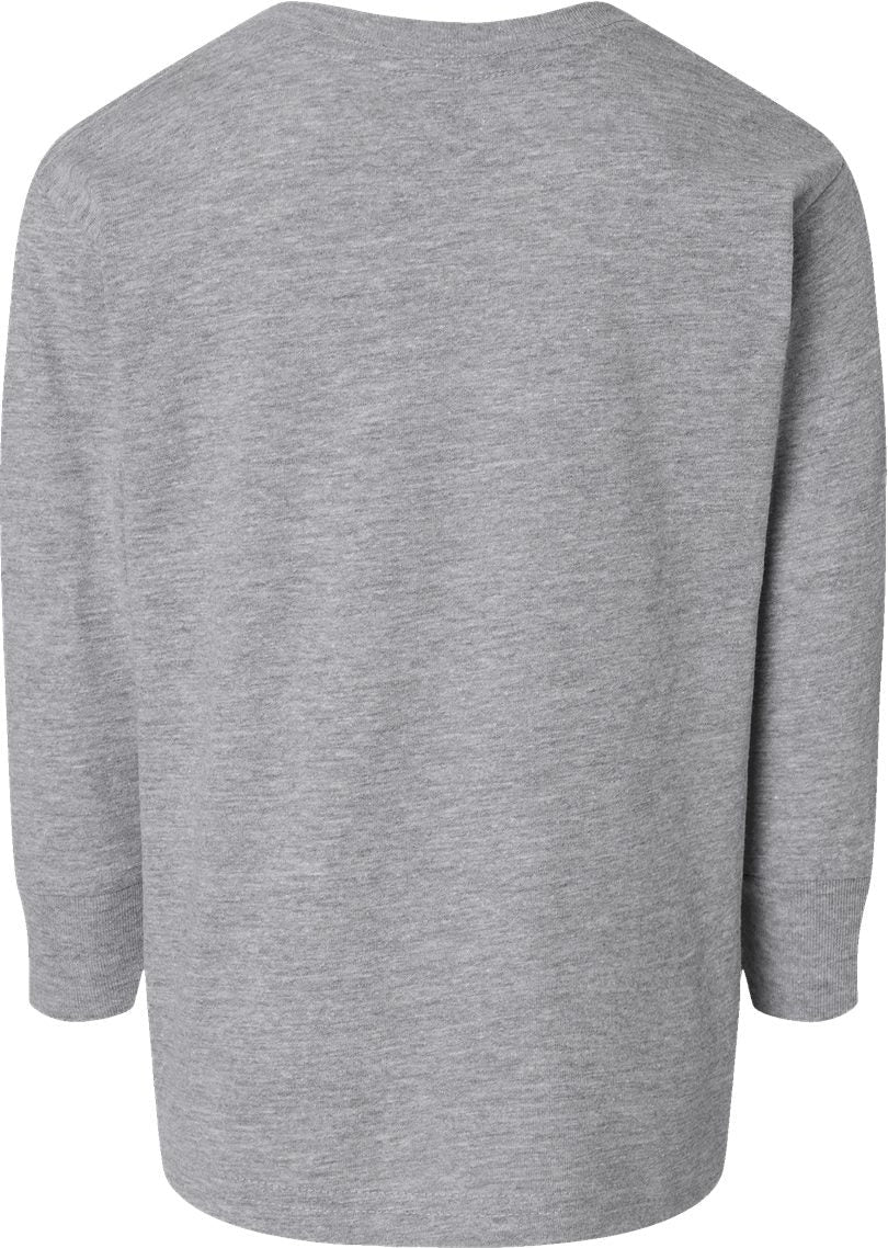 Front View of Heather Toddler Fine Jersey Long Sleeve Tee - 3302