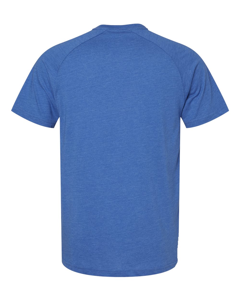 Rear View of Heather True Royal Heather CVC Raglan Tee - 3201