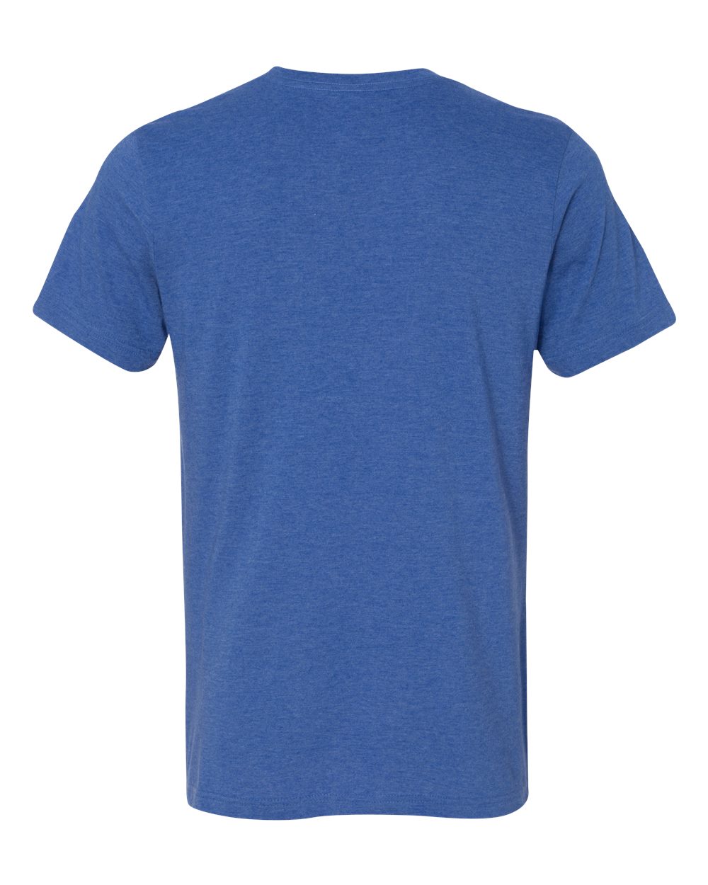 Rear View of Heather True Royal/ Navy Jersey Pocket Tee - 3021