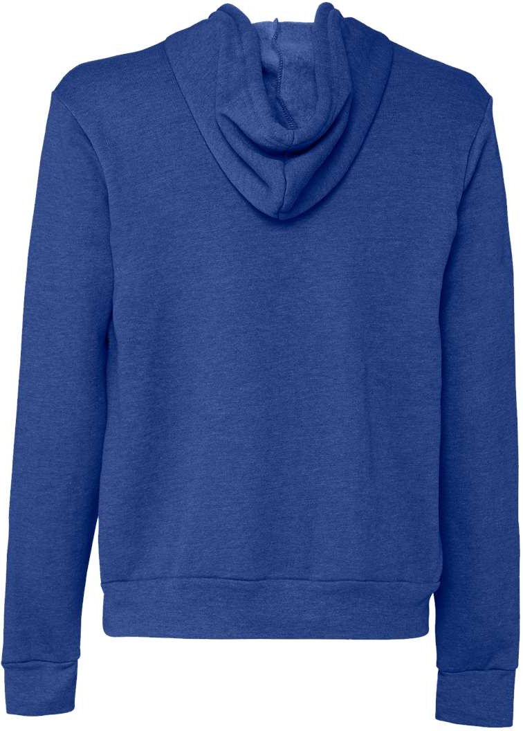 Front View of Heather True Royal Sponge Fleece Full-Zip Hoodie - 3739