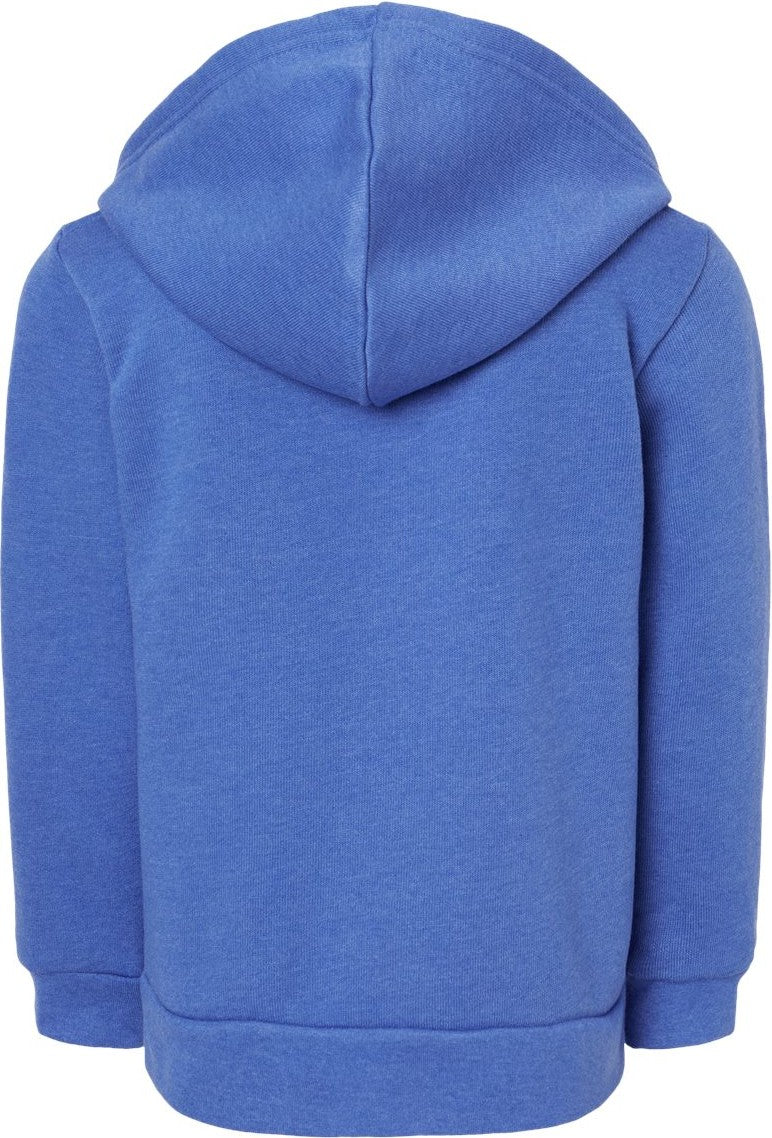 Front View of Heather True Royal Toddler Sponge Fleece Full-Zip Hoodie - 3739T