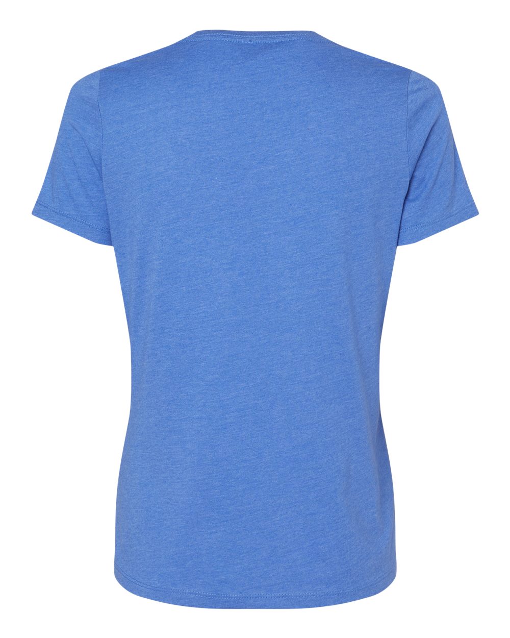 Front View of Heather True Royal Women's Relaxed Heather CVC V-Neck Tee - 6405CVC