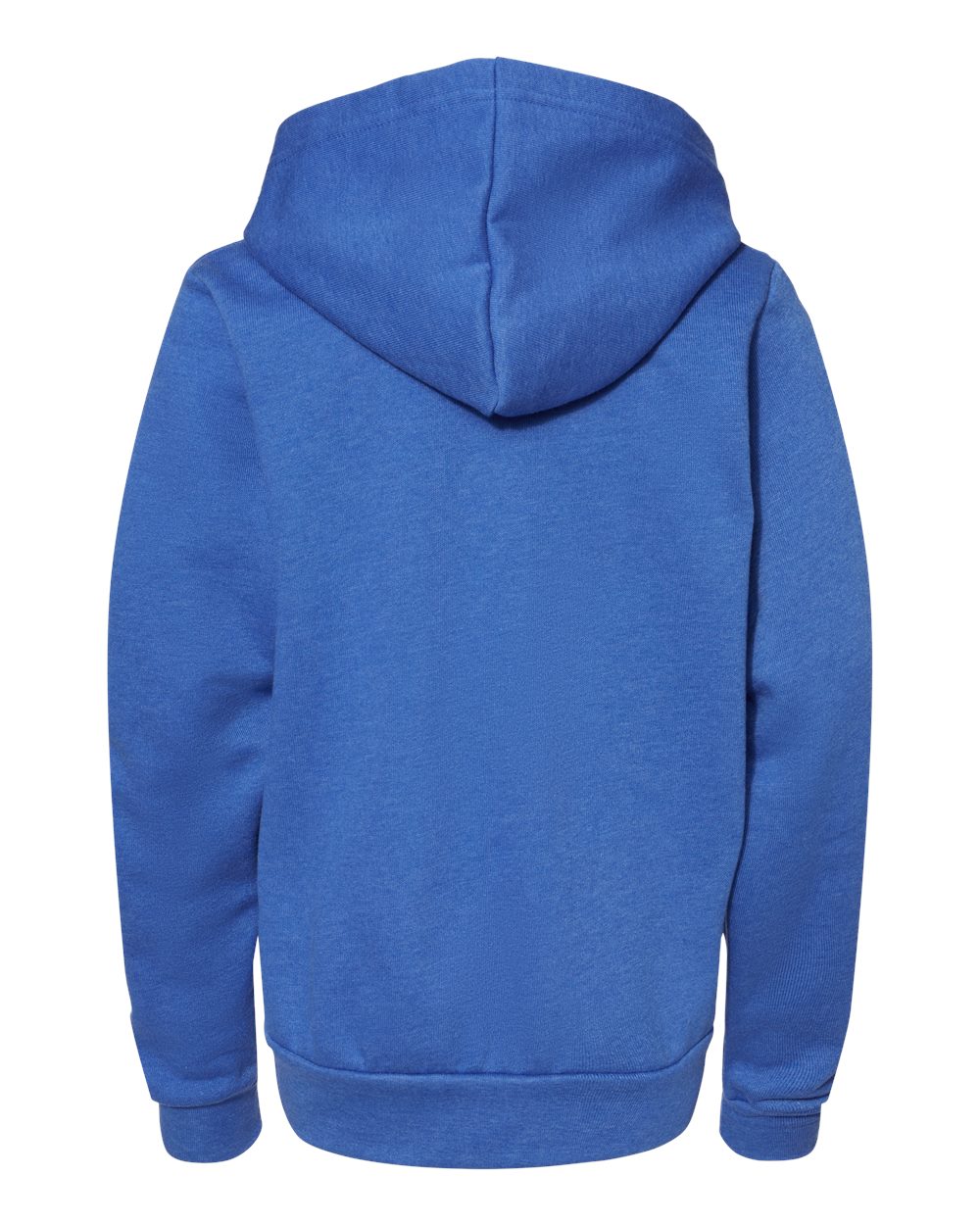 Front View of Heather True Royal Youth Sponge Fleece Full-Zip Hoodie - 3739Y