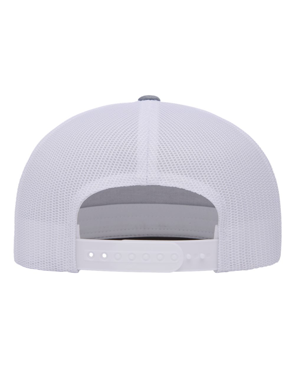 Front View of Heather/ White Five-Panel Classic Trucker Cap - 6006