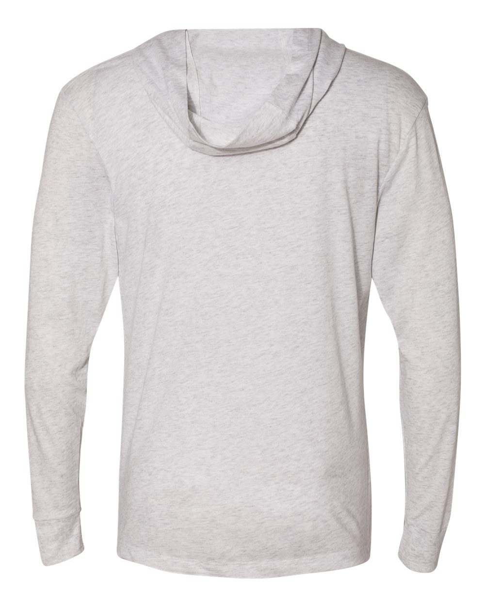 Front View of Heather White Triblend Hooded Long Sleeve Pullover - 6021