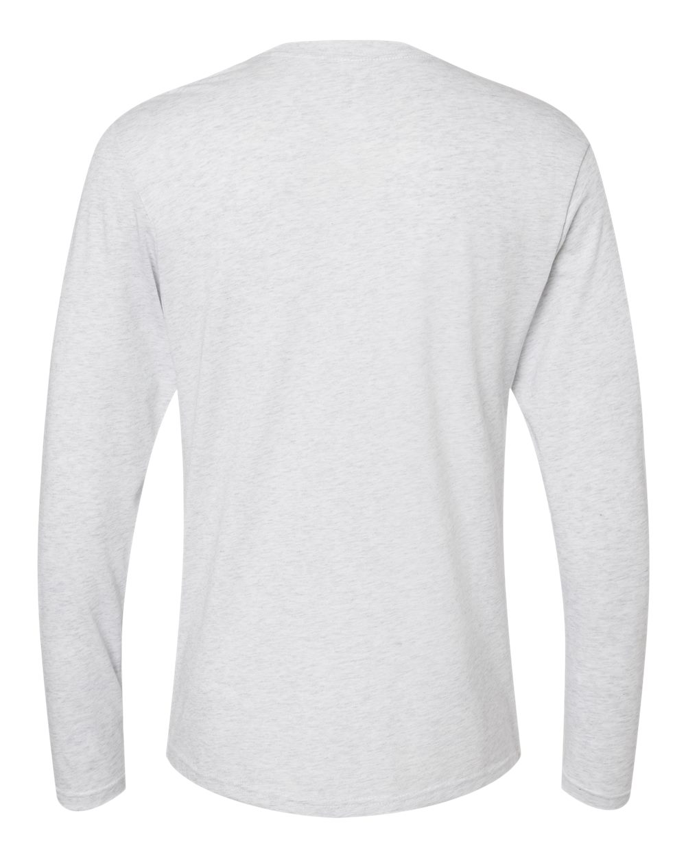Front View of Heather White Triblend Long Sleeve T-Shirt - 6071
