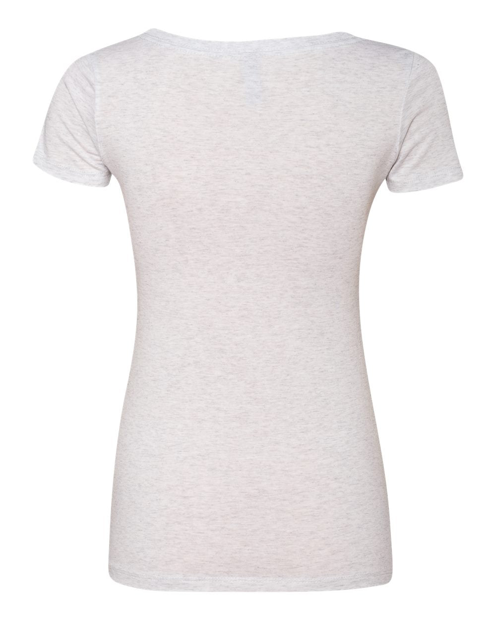 Rear View of Heather White Women’s Triblend Scoop Neck T-Shirt - 6730