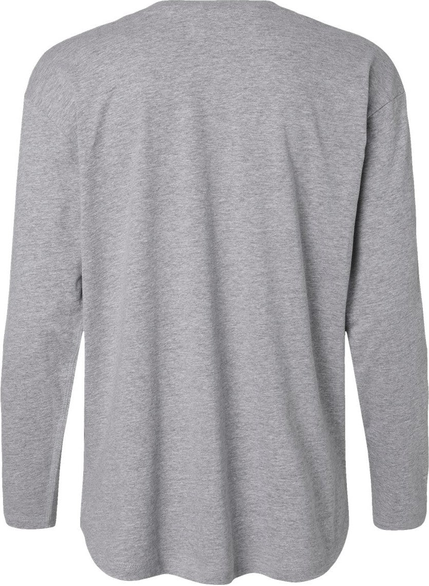 Front View of Heather Women's Fine Jersey Long Sleeve Tee - 3508