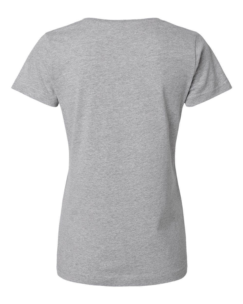 Front View of Heather Women's Fine Jersey V-Neck Tee - 3507