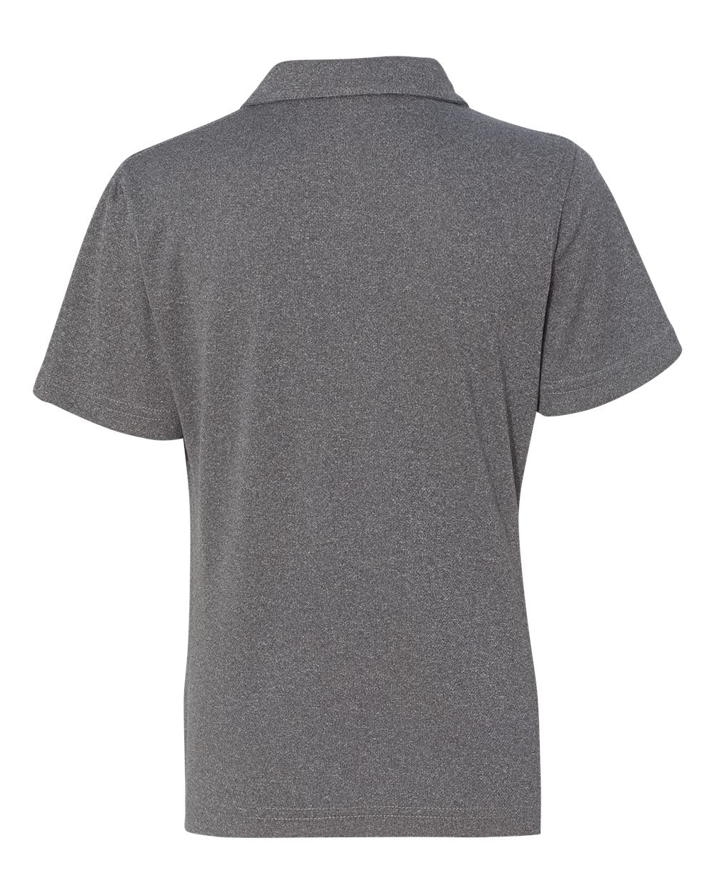 Rear View of Heathered Grey Women&#39;s Moisture Free Mesh Polo - 5469