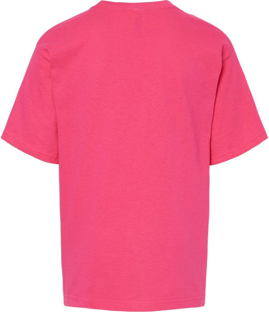 Rear View of Heliconia Youth Gold Soft Touch T-Shirt - 4850