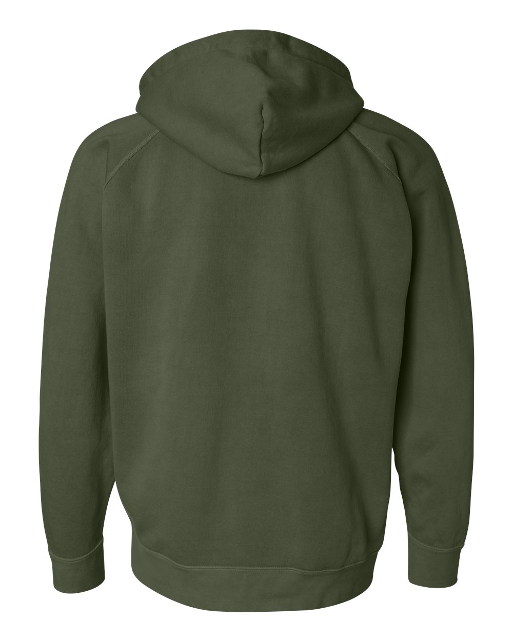 Rear View of Hemp Garment Dyed Hooded Sweatshirt - 1565