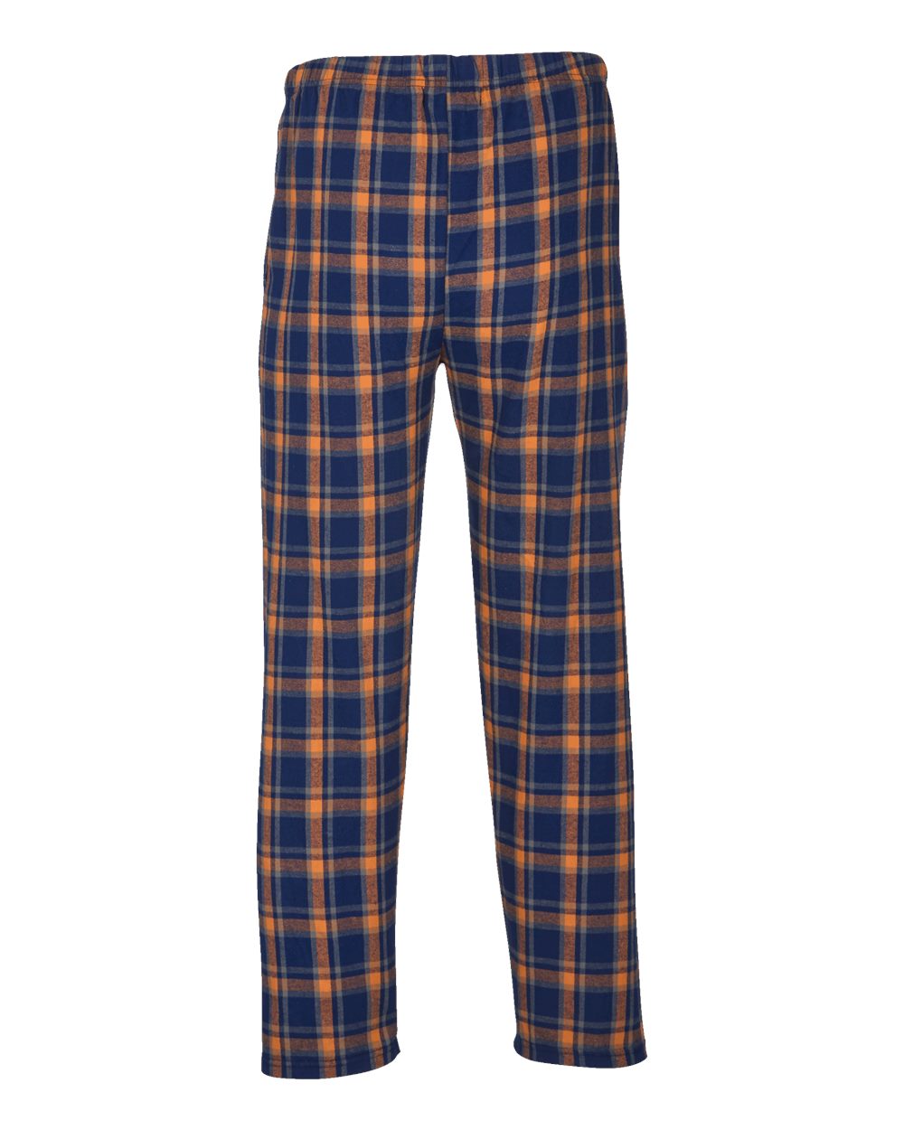 Front View of Heritage Navy/ Orange/ Grey Plaid Harley Flannel Pants - BM6624