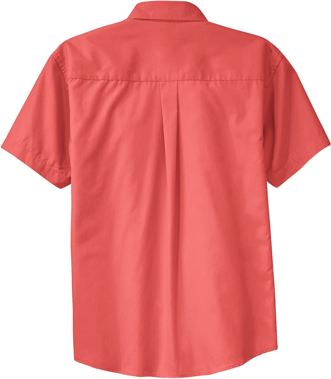Front View of Hibiscus Port Authority Short Sleeve Easy Care Shirt. S508