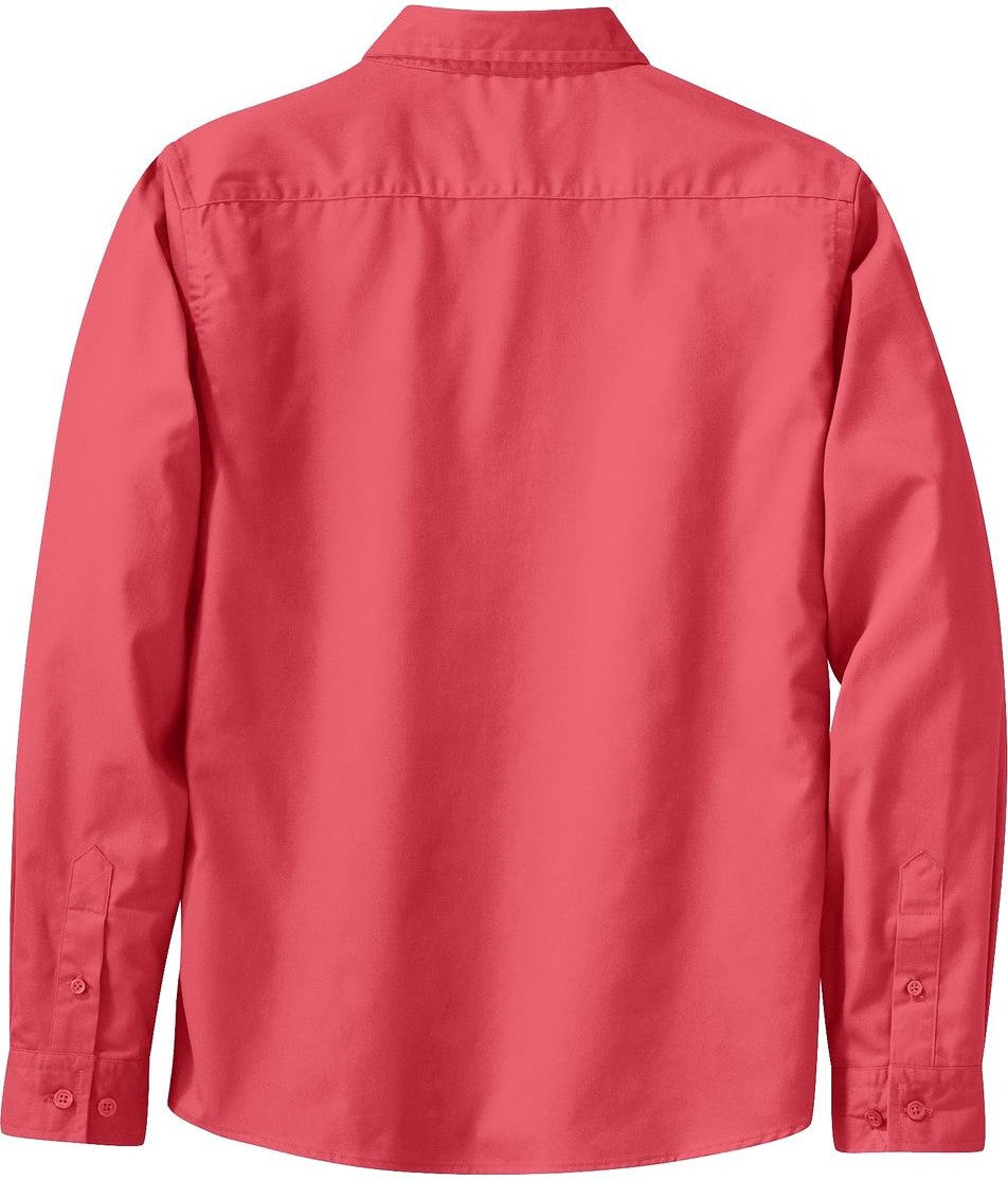Front View of Hibiscus Port Authority Women's Long Sleeve Easy Care Shirt. L608
