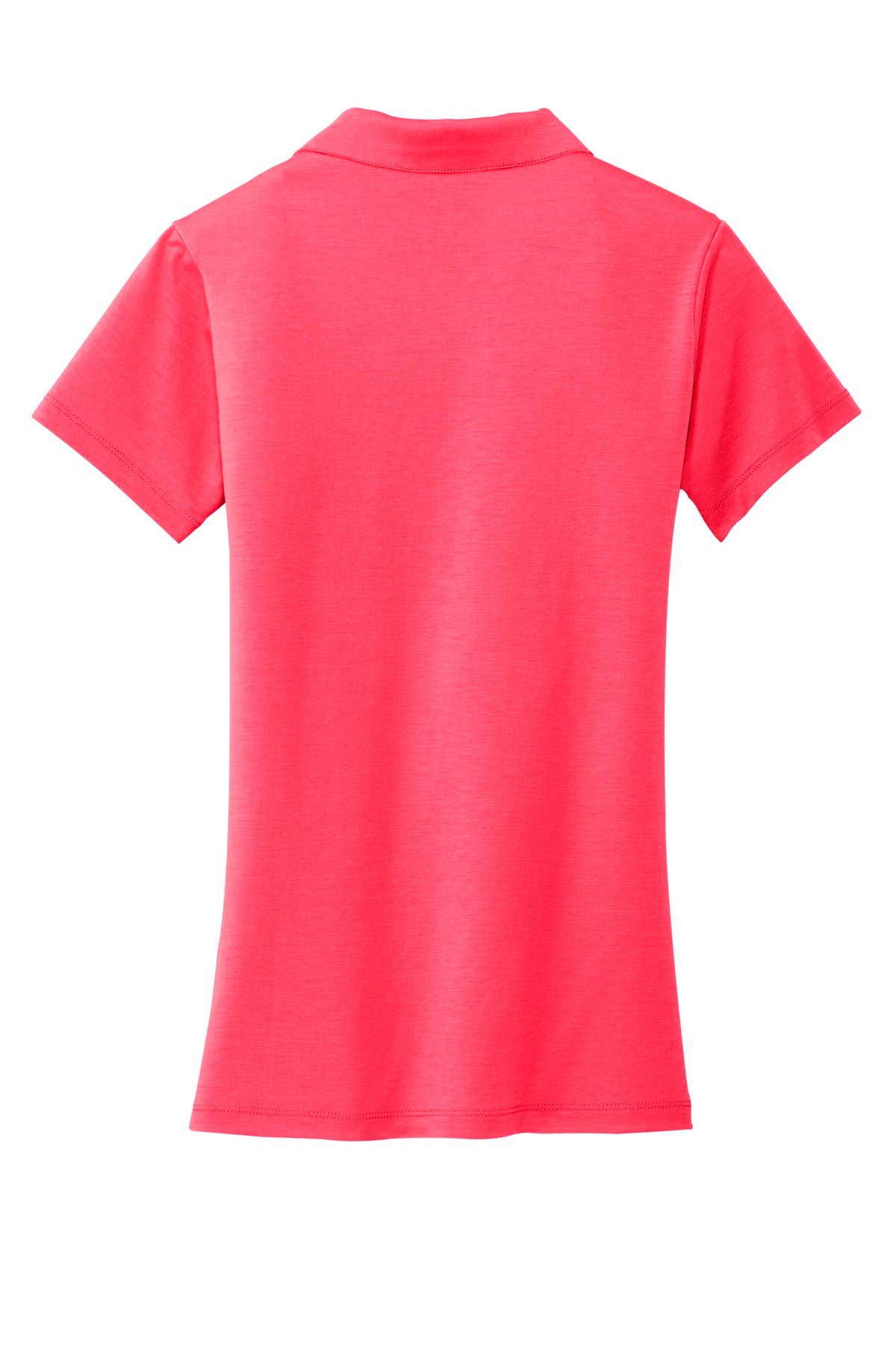 Rear View of Hot Coral Port Authority Women's Cotton Touch Performance Polo. L568
