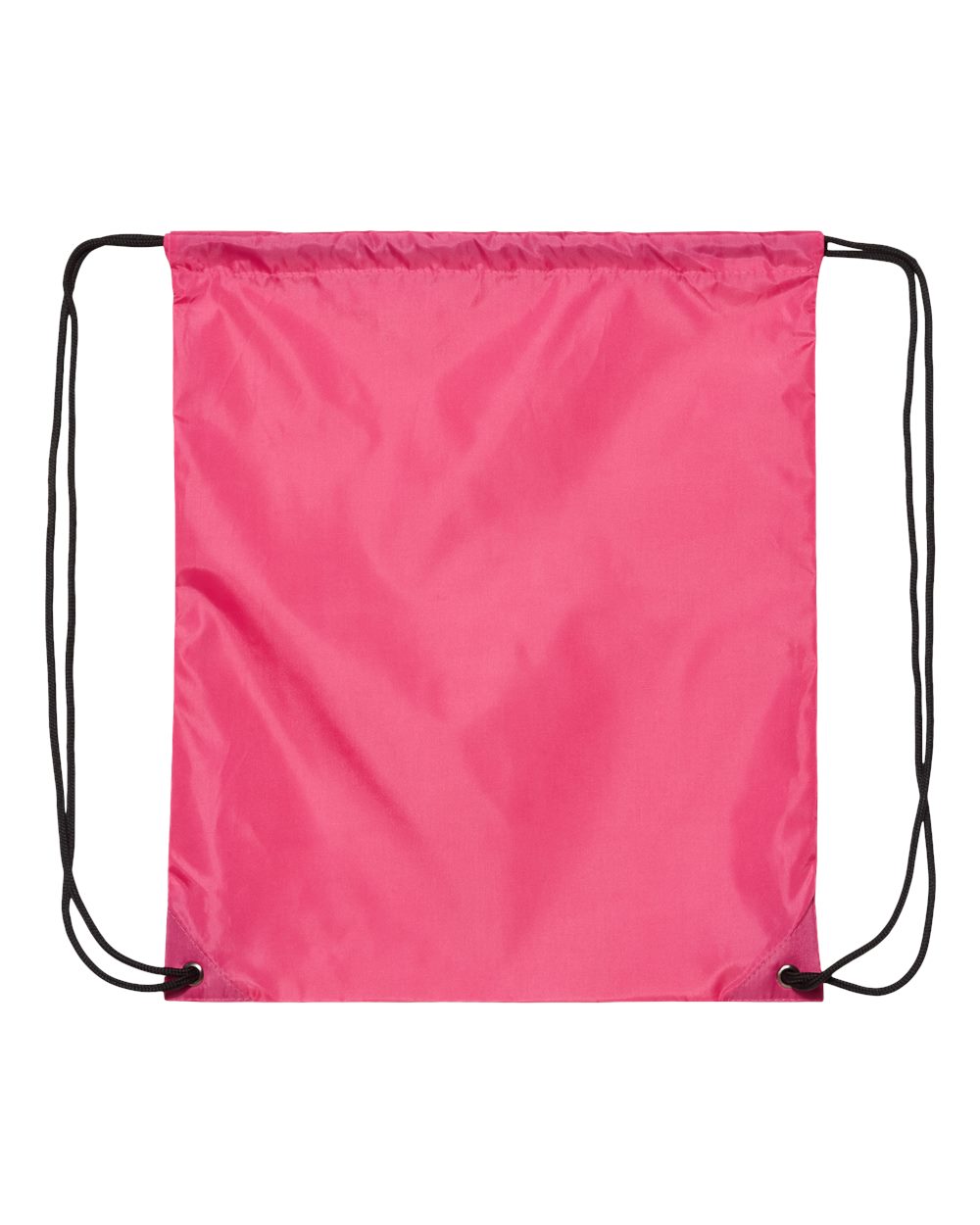 Front View of Hot Pink Drawstring Backpack - 8893
