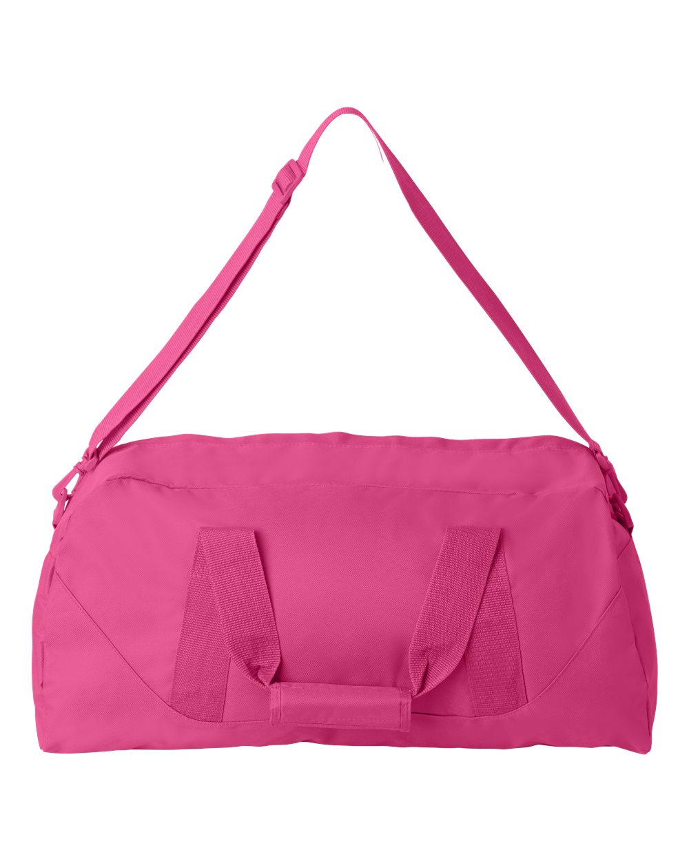 Front View of Hot Pink Recycled 23 1/2" Large Duffel Bag - 8806