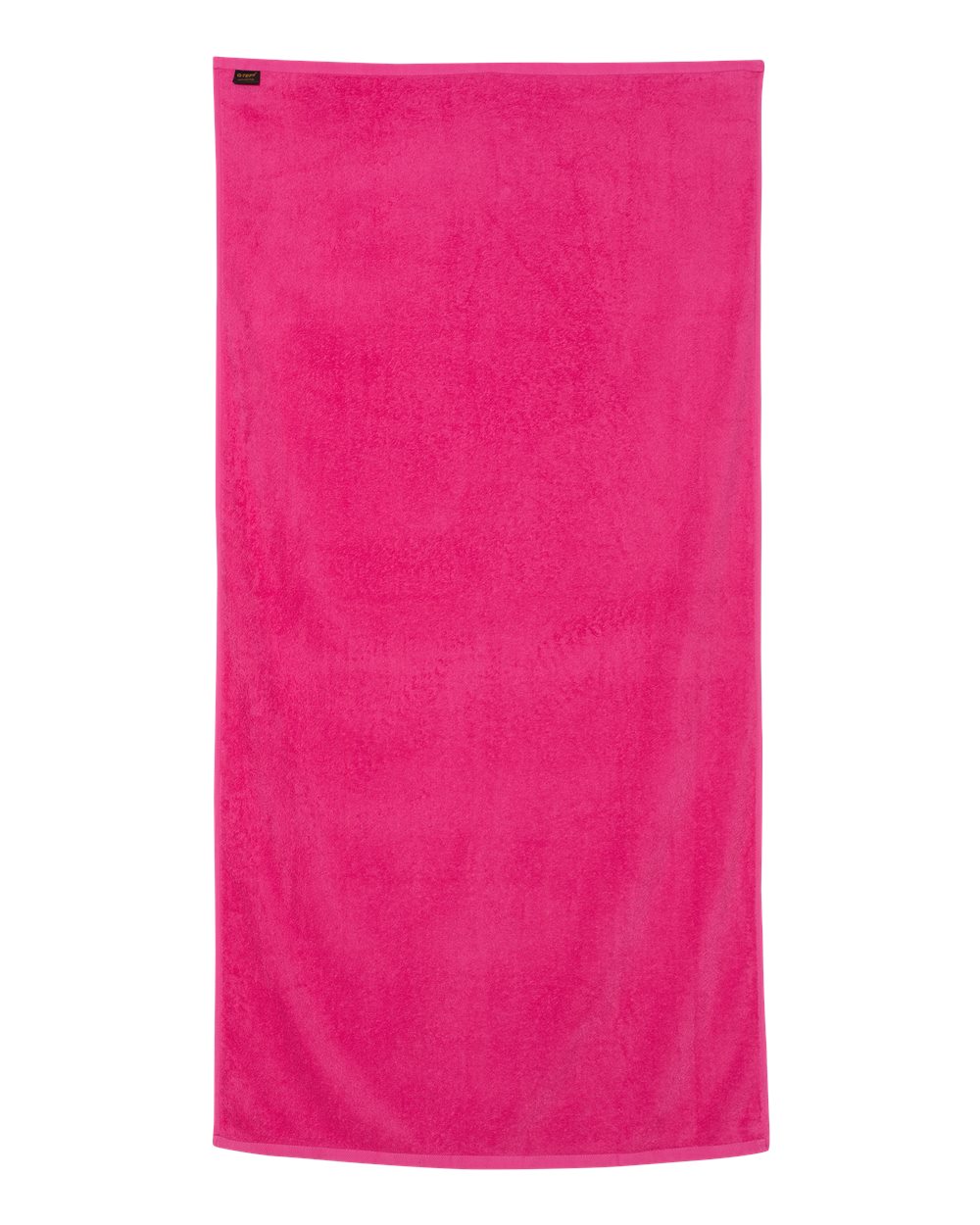 Front View of Hot Pink Velour Beach Towel - QV3060
