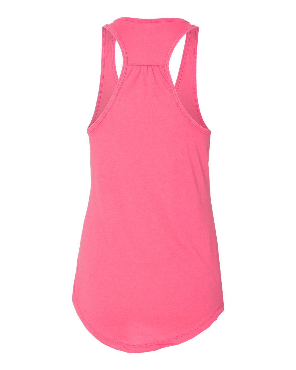 Front View of Hot Pink Women's Gathered Racerback Tank - 6338