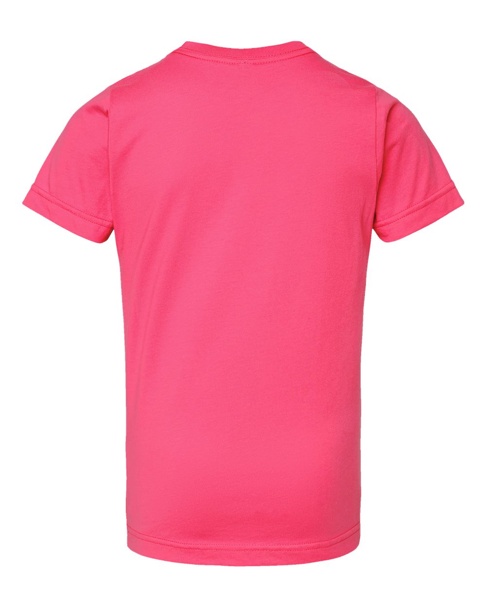 Front View of Hot Pink Youth Fine Jersey Tee - 6101