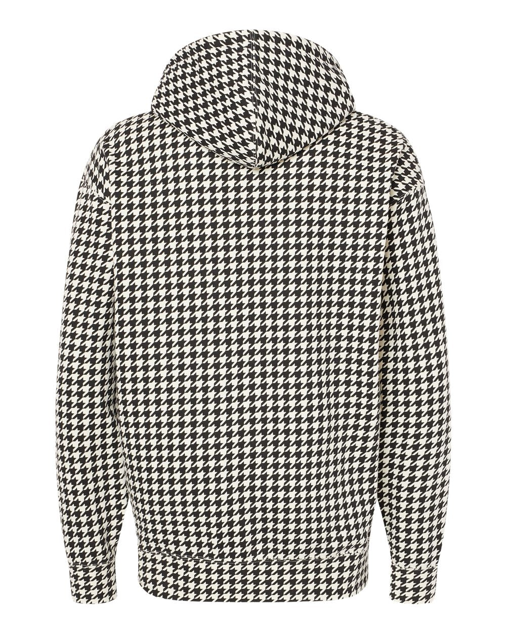 Rear View of Houndstooth Heavyweight Hooded Sweatshirt - IND4000