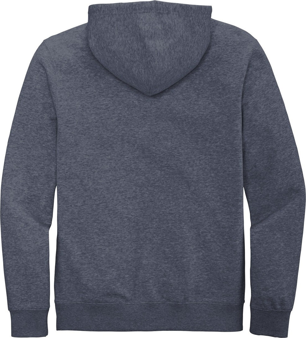 Front View of Ht Navy District V.I.T. Fleece Full-Zip Hoodie DT6102