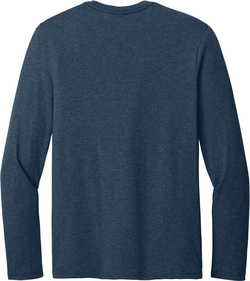 Front View of HtdNavy District Perfect Weight CVC Long Sleeve Tee DT185