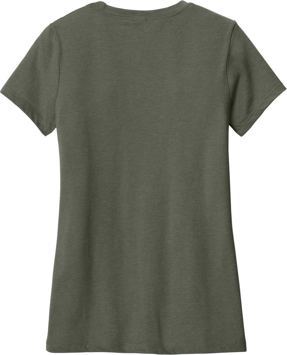 Rear View of HtdOlive District Women's Perfect Blend CVC Tee. DM108L