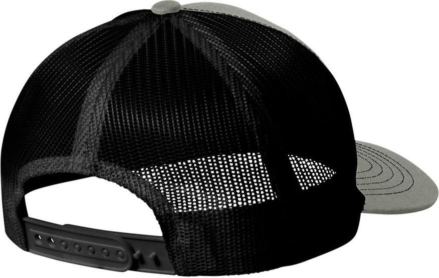 Rear View of HtGrey/Blk Port Authority Youth Snapback Trucker Cap YC402