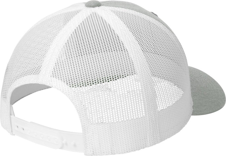 Front View of HtGy/White Sport-Tek YP Classics Retro Trucker Cap. STC39