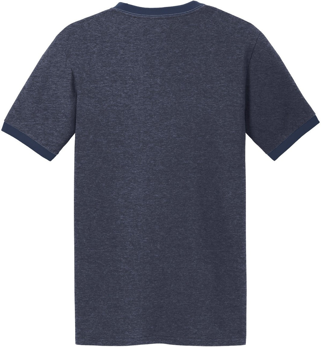 Front View of Hthr Navy/Navy Port & Co Core Cotton Ringer Tee. PC54R