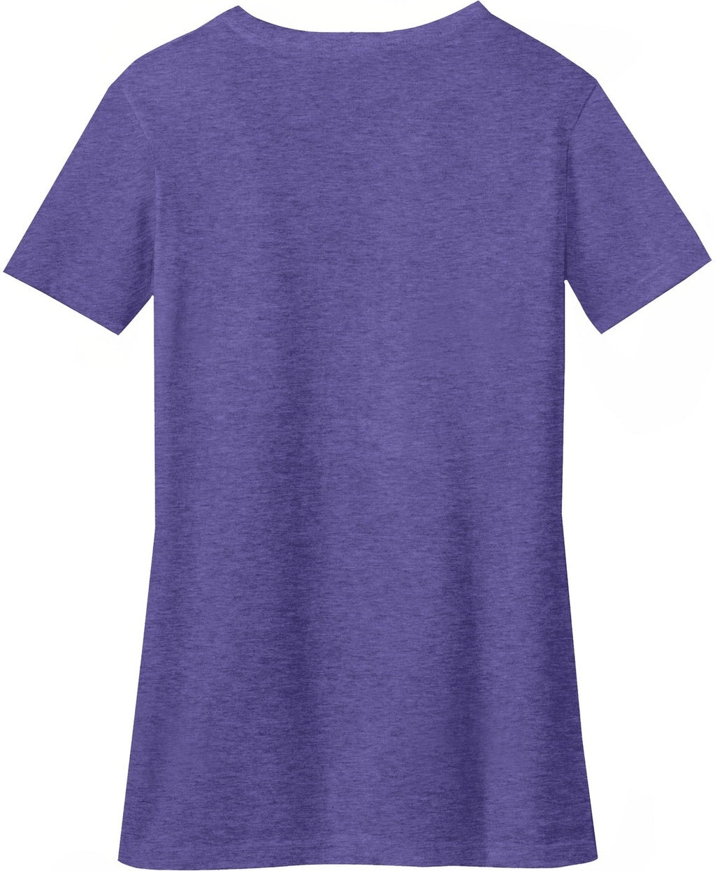 Front View of Hthr Purple District Women's Perfect Blend CVC V-Neck Tee. DM1190L