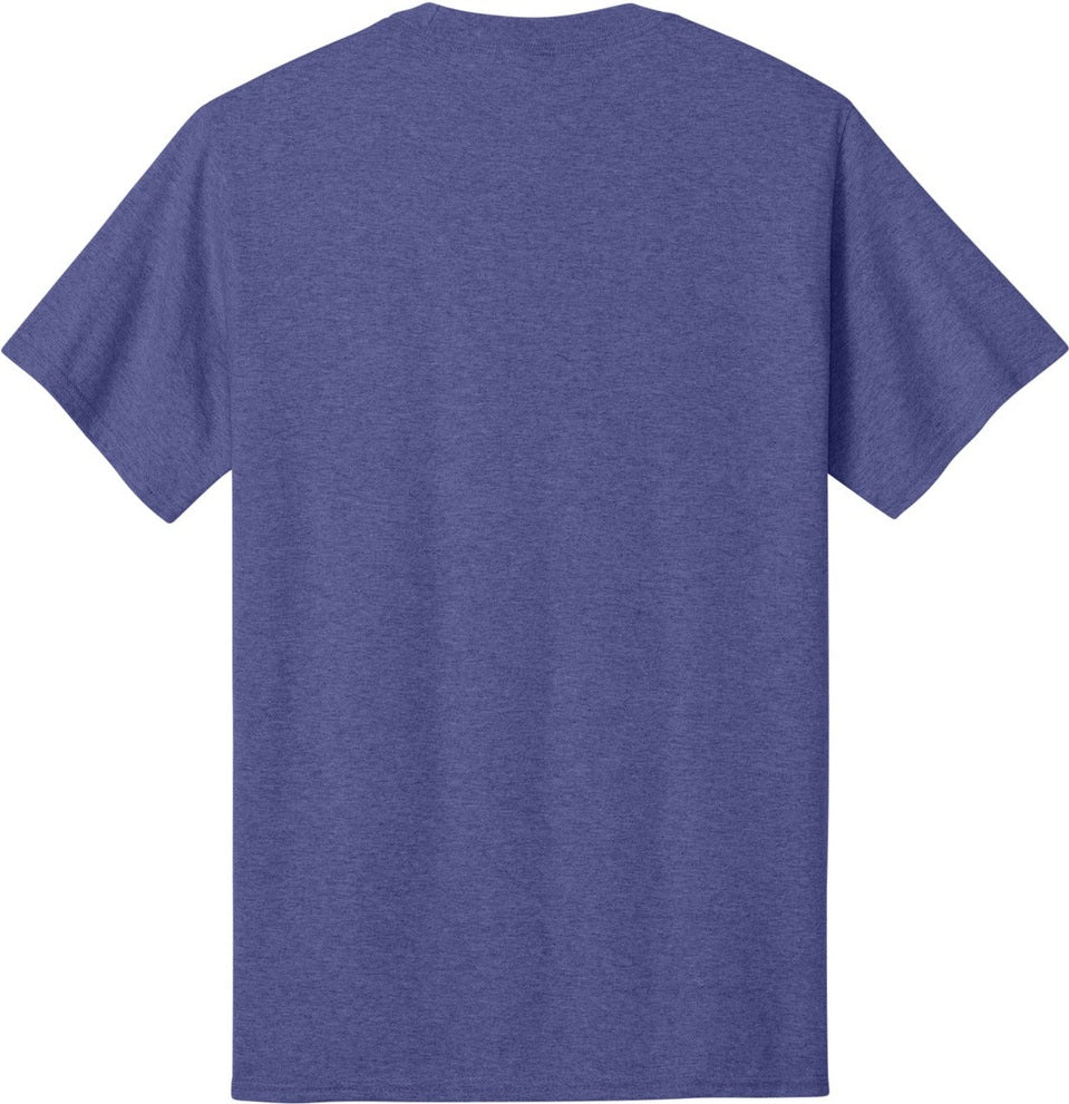 Front View of Hthr Purple Port & Co Core Cotton Tee. PC54