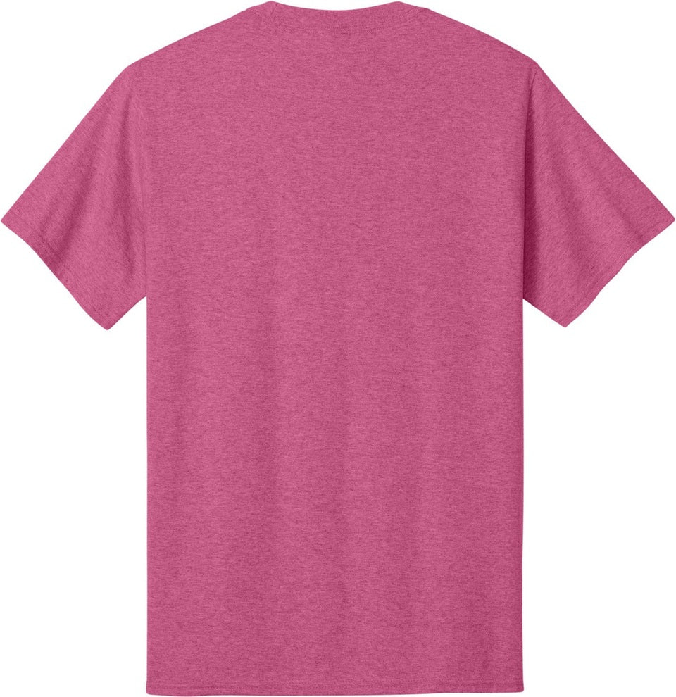 Rear View of Hthr Sangria Port & Co Core Cotton Tee. PC54