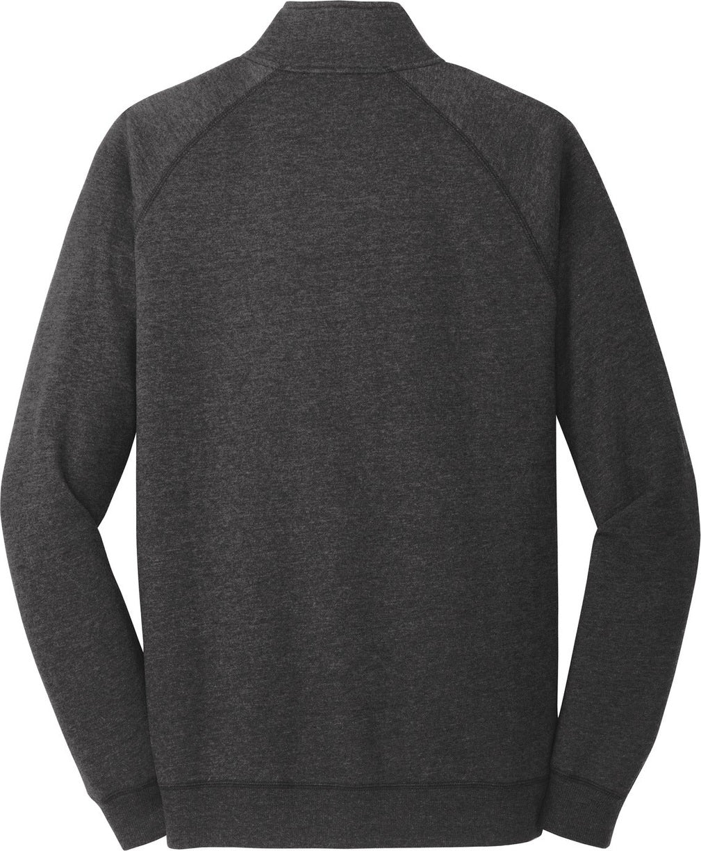 Rear View of Hthrd Black District Lightweight Fleece 1/4-Zip. DM392
