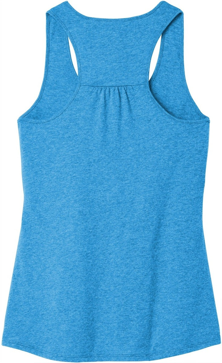 Front View of Hthrd Brt Turq District Women's V.I.T. Racerback Tank DT6302