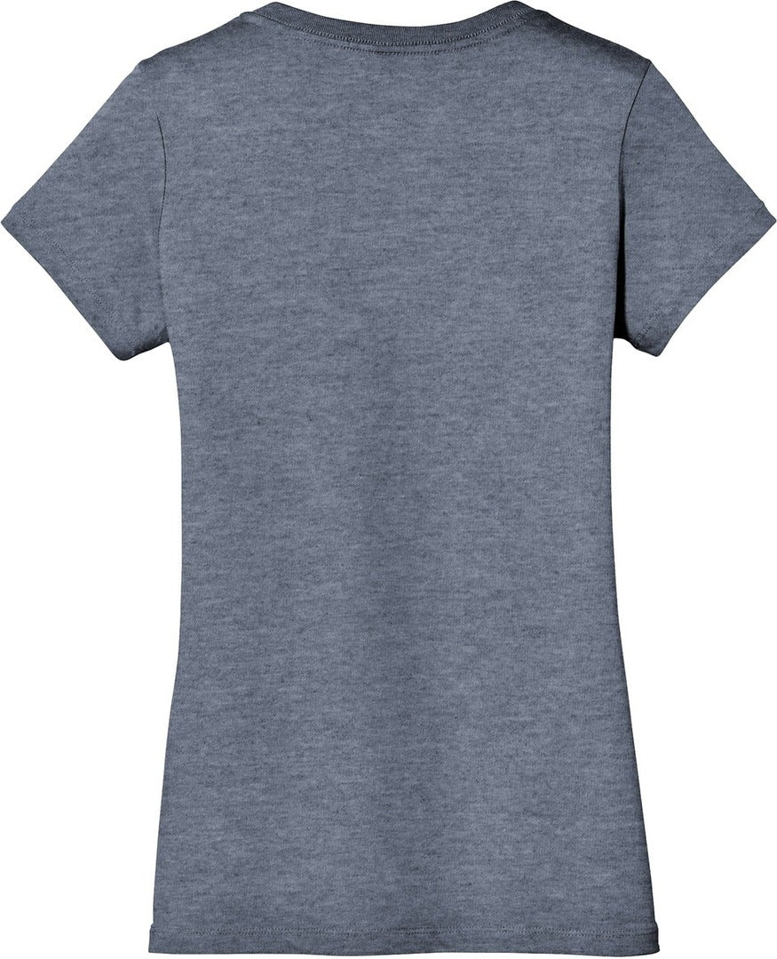 Front View of Hthrd Navy District - Women's Perfect Weight V-Neck Tee. DM1170L