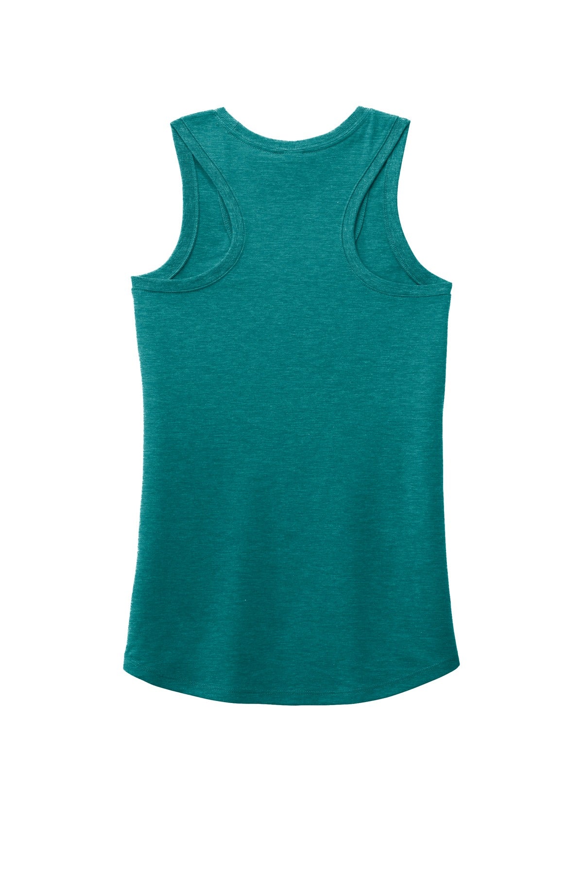 Rear View of Hthrd Teal District Women's Perfect Tri Racerback Tank. DM138L