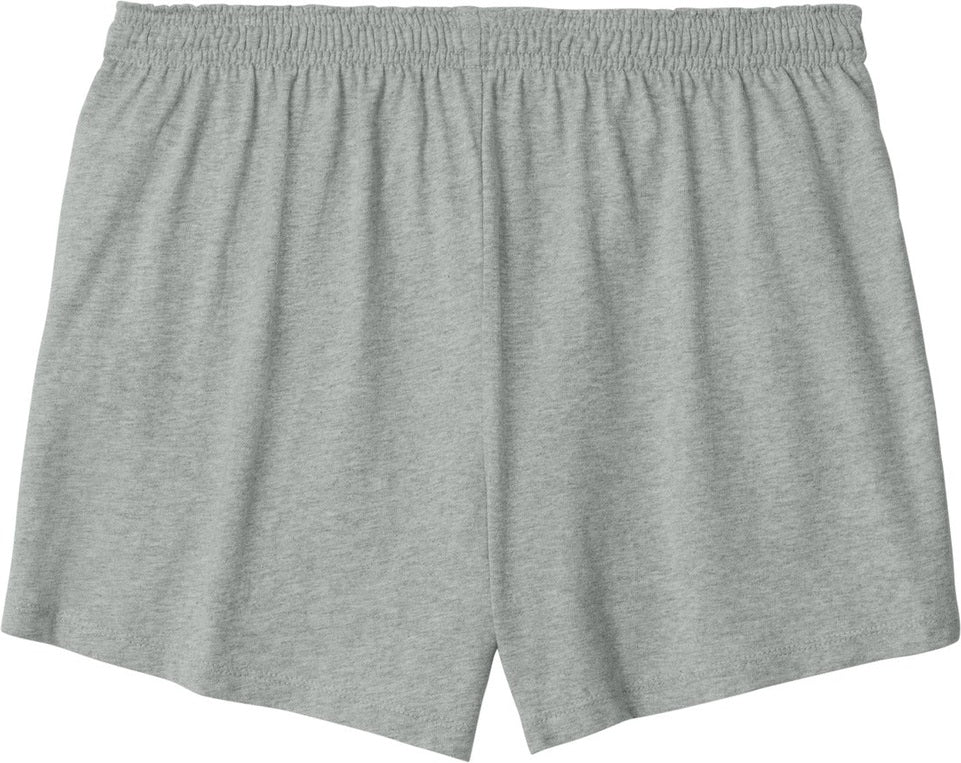 Rear View of HthrGrey Sport-Tek Women's Jersey Knit Squad Short LST311